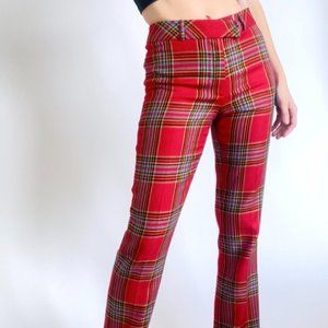 Vintage Wool Red Plaid Trousers by J. McLaughlin